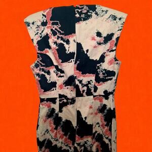 French Connection Black and Pink Midi Dress